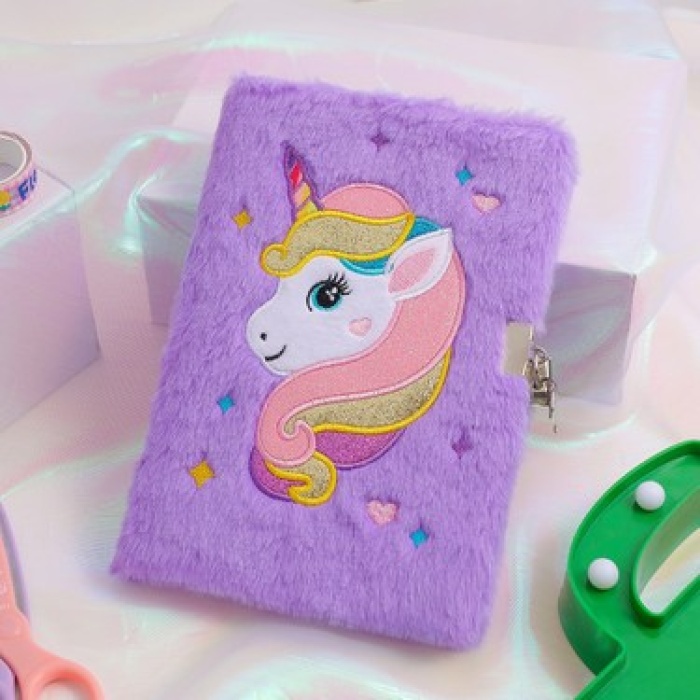 UNICORN PELUŞ HATIRA DEFTERİ KİLİTLİ