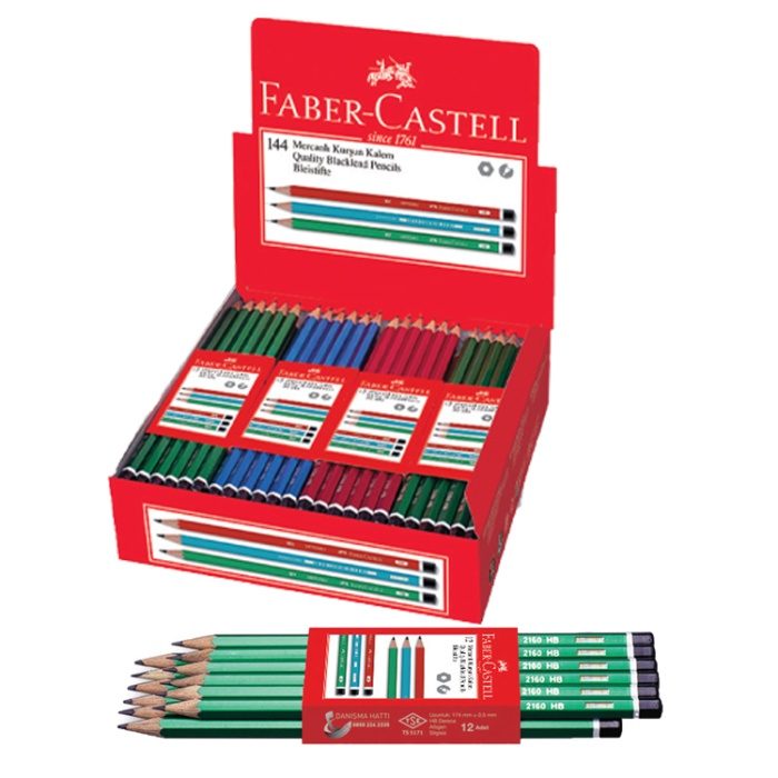 FABER CASTEL KÖŞELİ MERCANLI KURŞUN KALEM 2160