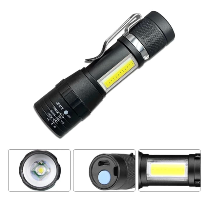 Wuben Wb-017 Zoomlu Şarjlı Cob Led Güçlü El Feneri