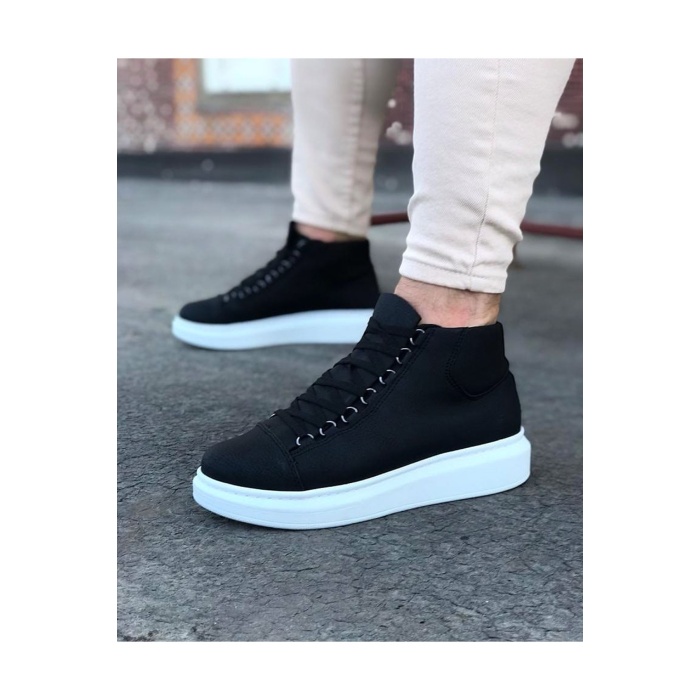 Wagoon WG032 Siyah Bağcıklı Sneakers  Yarım Bilek Bot