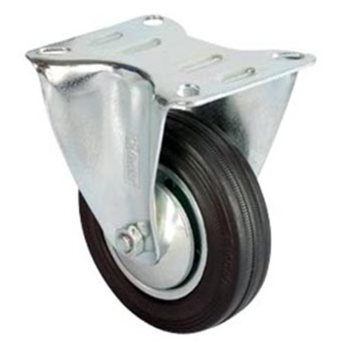 Servis Tekeri - Tablalı Siyah Sabit - Çap 80 Mm