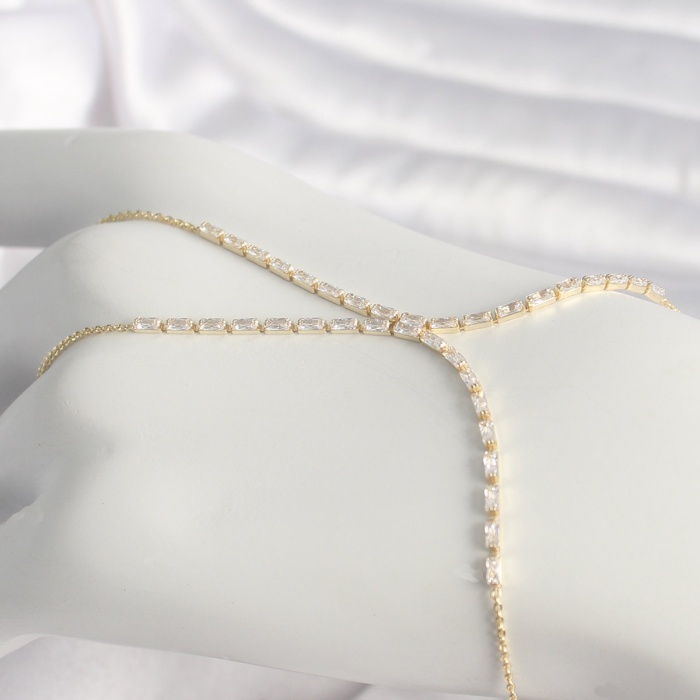 Pirinç Gold Renk Su Yolu Zirkon Taşlı Kadın Şahmeran - Tj-sn609