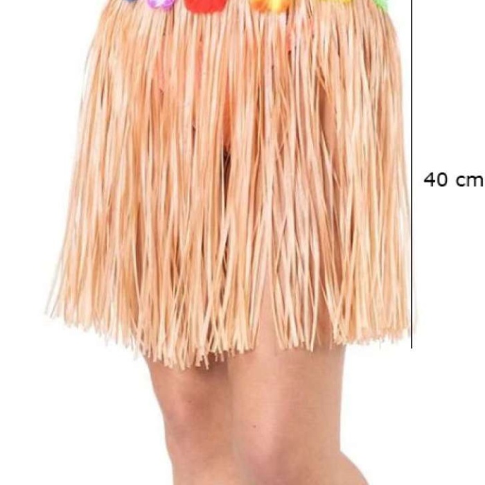 Yetişkin Ve Çocuk Uyumlu Saman Renk Püsküllü Hawaii Luau Hula Etek 40