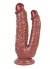 19 Cm Sex Shop Kahverengi Çiftli Dildo