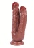 19 Cm Sex Shop Kahverengi Çiftli Dildo