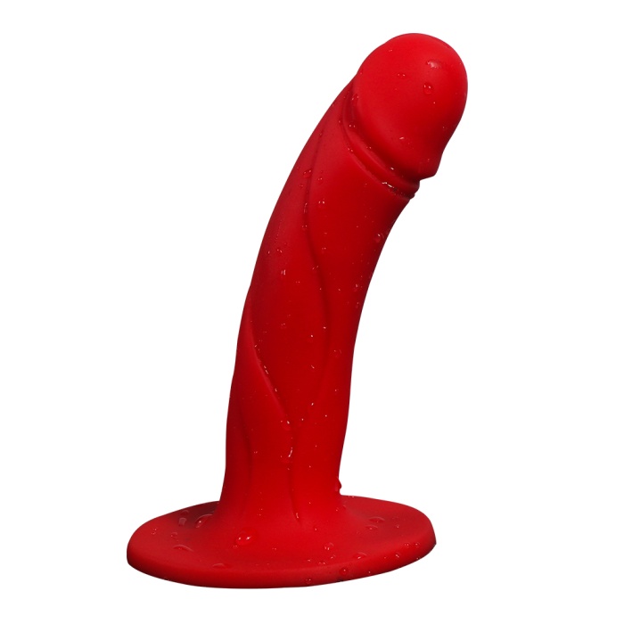 Kırmızı Penis Başlı Vajinal Silikon Plug Dildo