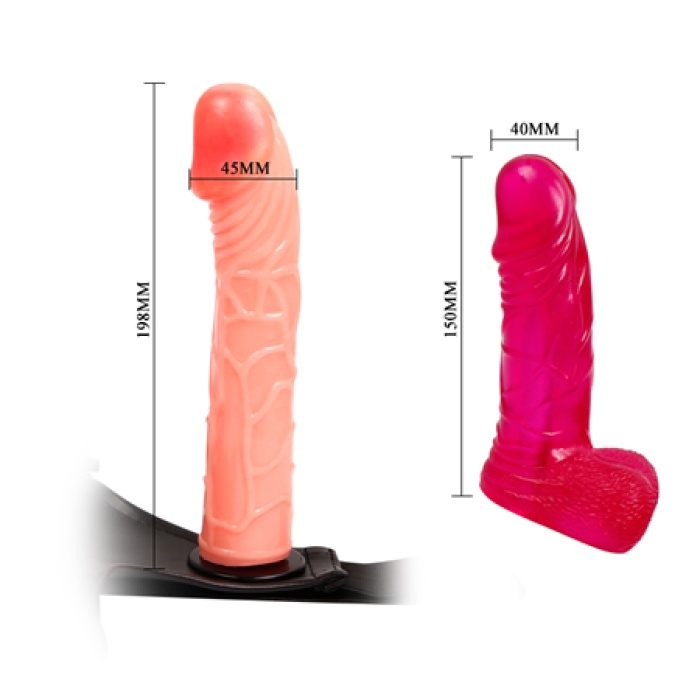 Ten Rengi Ve Jel Vibrator İle Birlikte Belden Bağlamalı