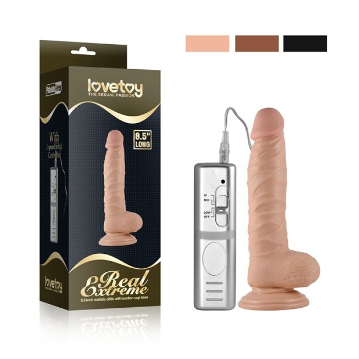 Real Extreme 8.5 İnç Dildo 3 Kademeli Vibratör