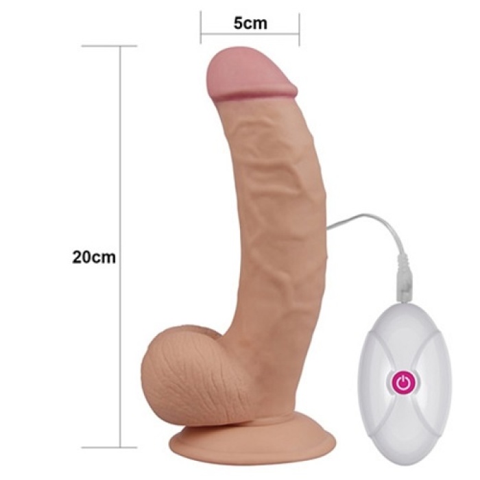 Güçlü 10 Farklı Titreşimli 21.5 Cm Realistik Dildo Vibratör