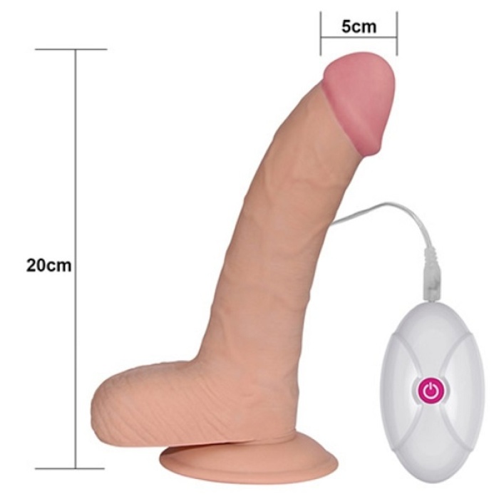 10 Farklı Titreşimli 22.5 Cm Realistik Dildo Vibratör