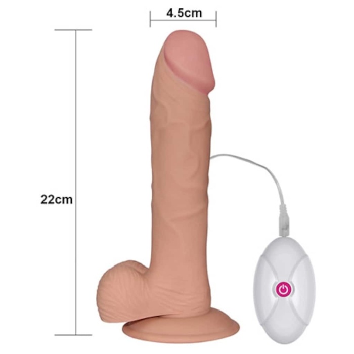 Güçlü 10 Farklı Titreşimli Realistik Dildo Vibratör 23 Cm