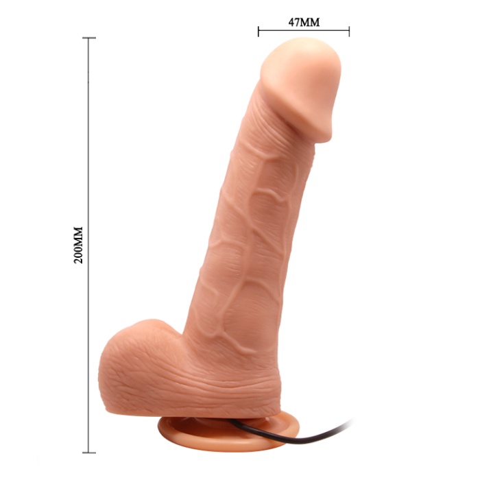 Gerçek Penis Doku Oynar Başlı Titreşimli Dildo