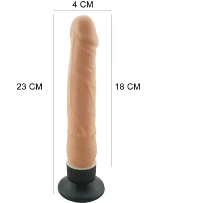 23 Cm Realistik Titreşimli Vantuzlu Dildo Penis