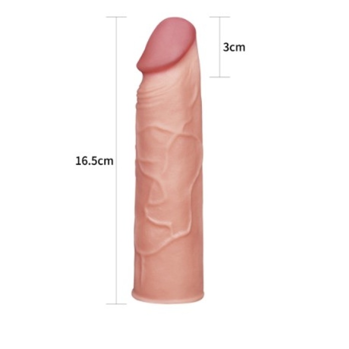 Pleasure Extender 3 Cm Dolgulu Realistik Penis Kılıfı Prezervatif