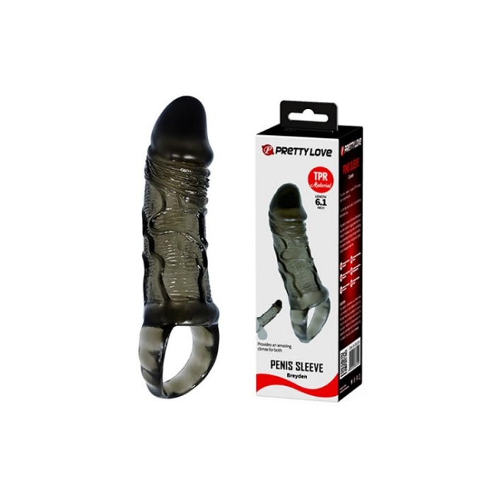 Breyden 16 Cm Siyah Zenci Uzatmalı Silikon Penis Kılıfı Dildo