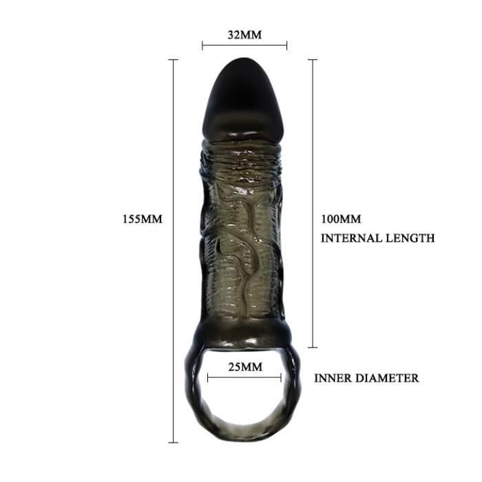 Breyden 16 Cm Siyah Zenci Uzatmalı Silikon Penis Kılıfı Dildo