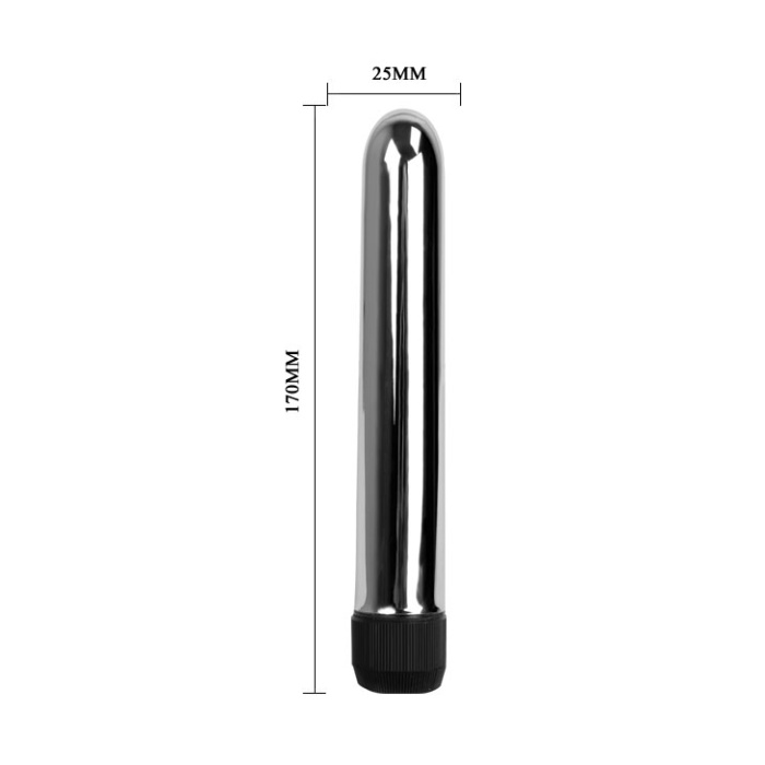 Bl Titreşimli 17Cm Metal Vibratör Anal Vajinal Dildo Penis Plug