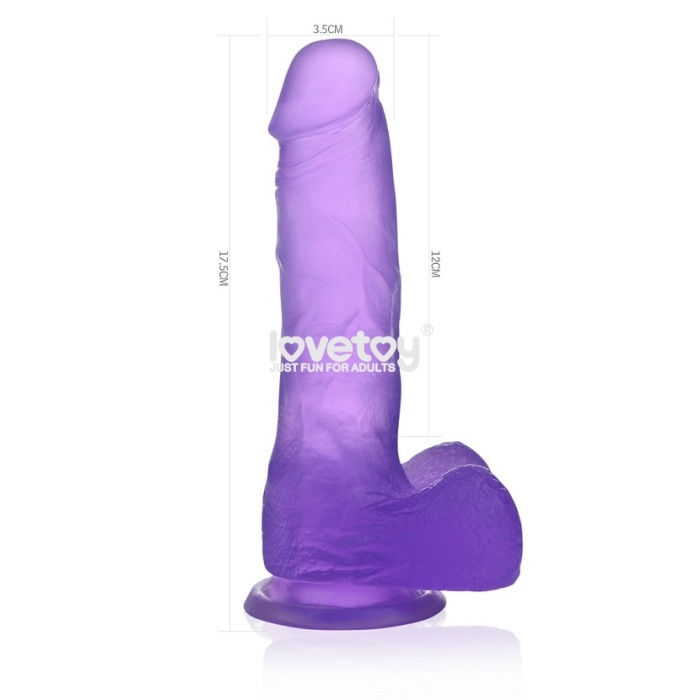 Mor Jel Dokulu Dildo Penis 17Cm