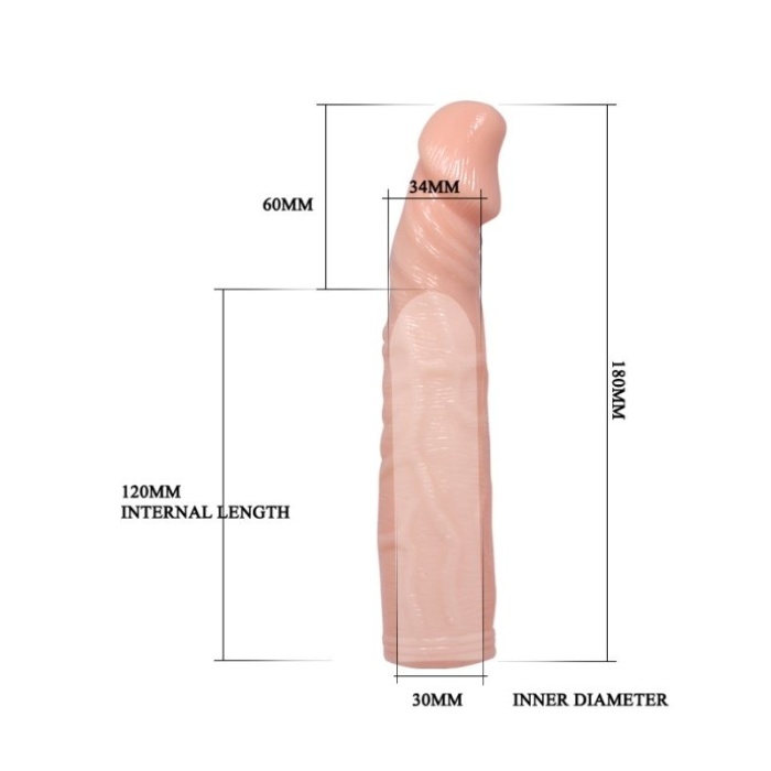 6 Cm Dolgulu Titreşimli Silikon Penis Kılıfı