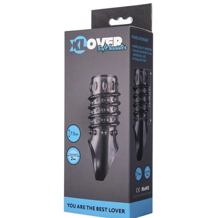 Xlover Penis Extender Kılıfı Tpe Siyah Şeffaf 7.5 Cm