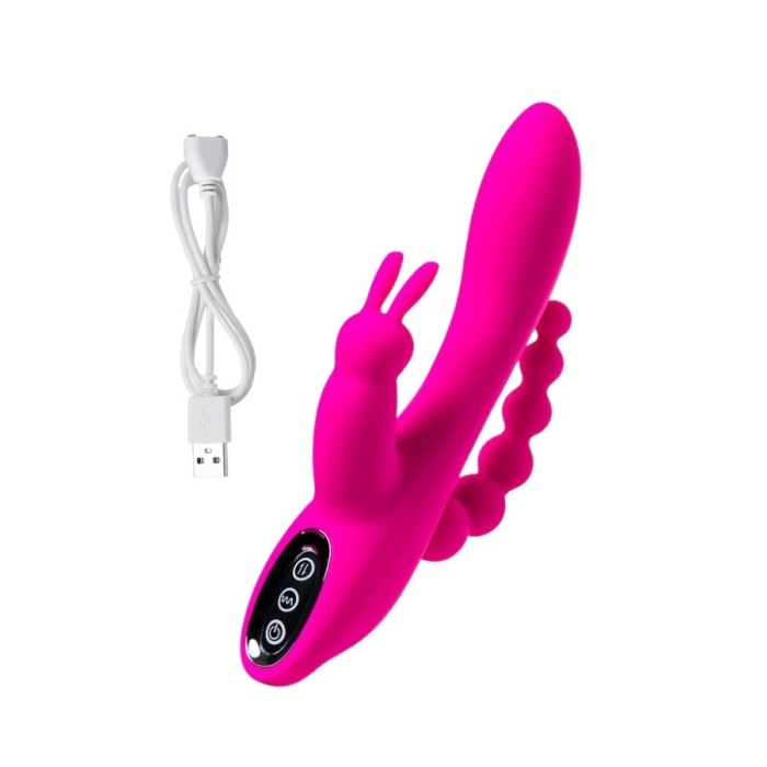 Jos Spanky Üçlü 21 Cm Pembe Vibratör