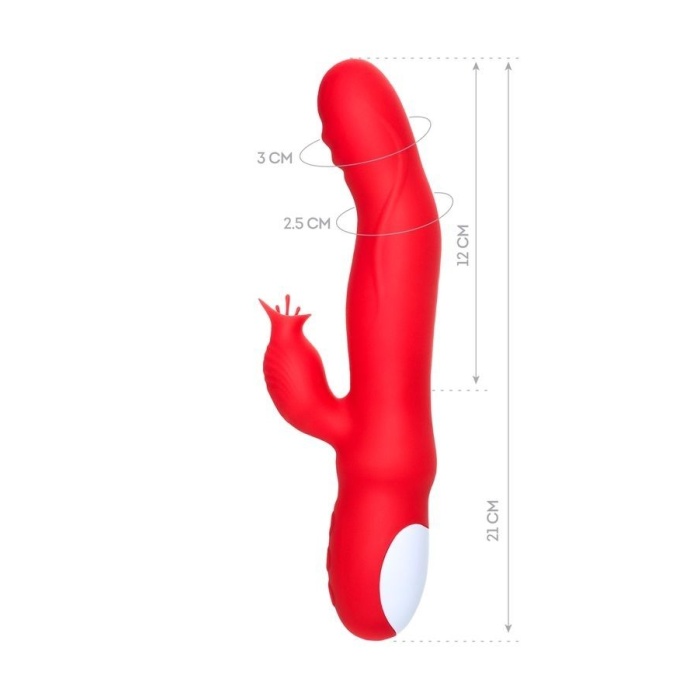 Jos Redli 21 Cm Kırmızı Klitoral Uyarıcılı Vibratör