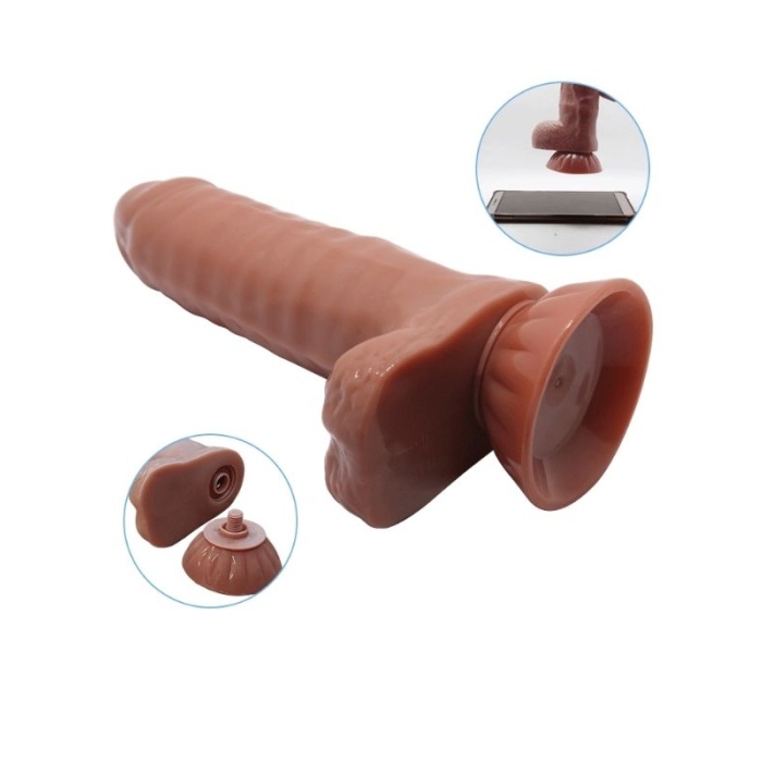 Yeni Nesil Çift Katmanlı 18.5 Cm Realistik Dildo