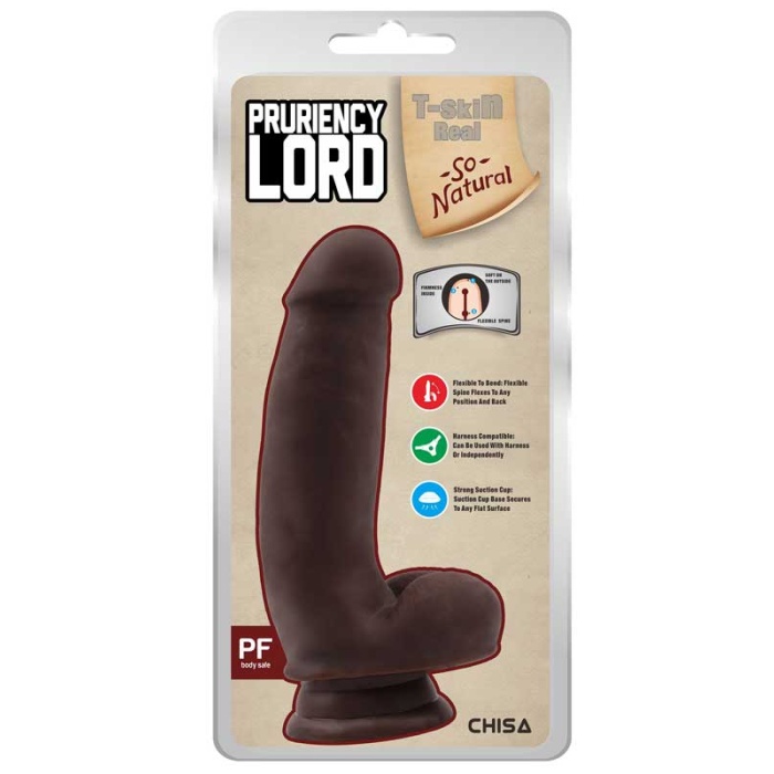 Pruriency Lord Kıkırdaklıı Gerçekçi Dildo 17.5 Cm Zenci