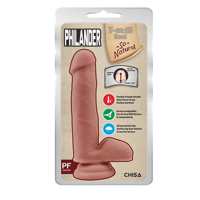 Philander Kıkırdaklı Gerçekçi Dildo 18 Cm Ten