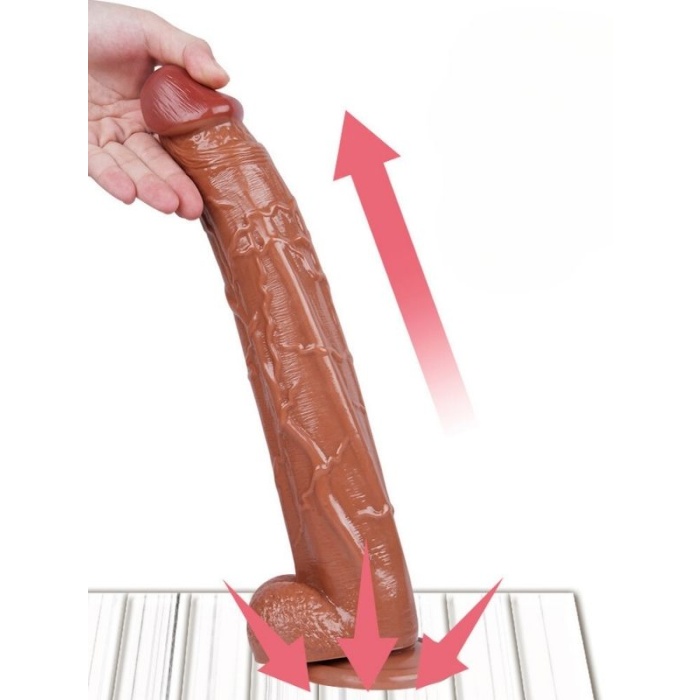 34.5 Cm Sex Shop Kahverengi Dildo Penis