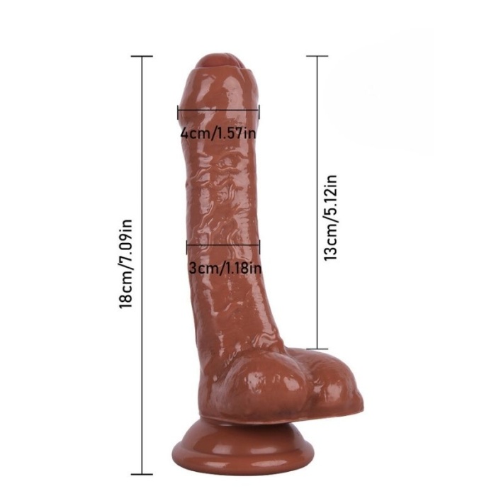 Sex Shop Özel 18 Cm Kahverengi Dildo