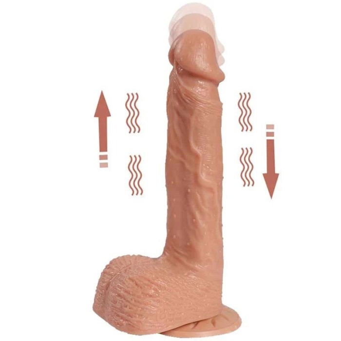 İleri Geri Hareketli Şarjlı Titreşimli Gerçekçi Dildo 21 Cm