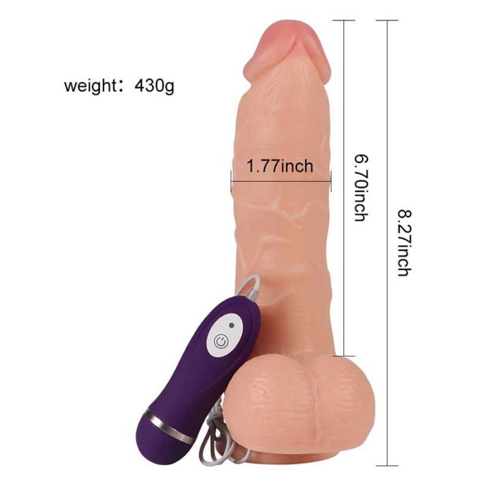 Vibrating Realistik Vantuzlu Titreşimli Dildo 21 Cm