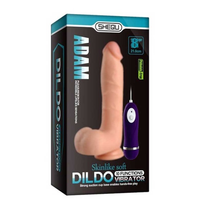 Vibrating Realistik Vantuzlu Titreşimli Dildo 21 Cm