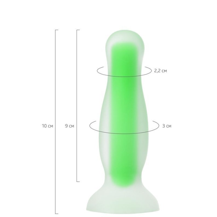 Karanlıkta Parlayan Anal Plug Silikon Şeffaf 10 Cm