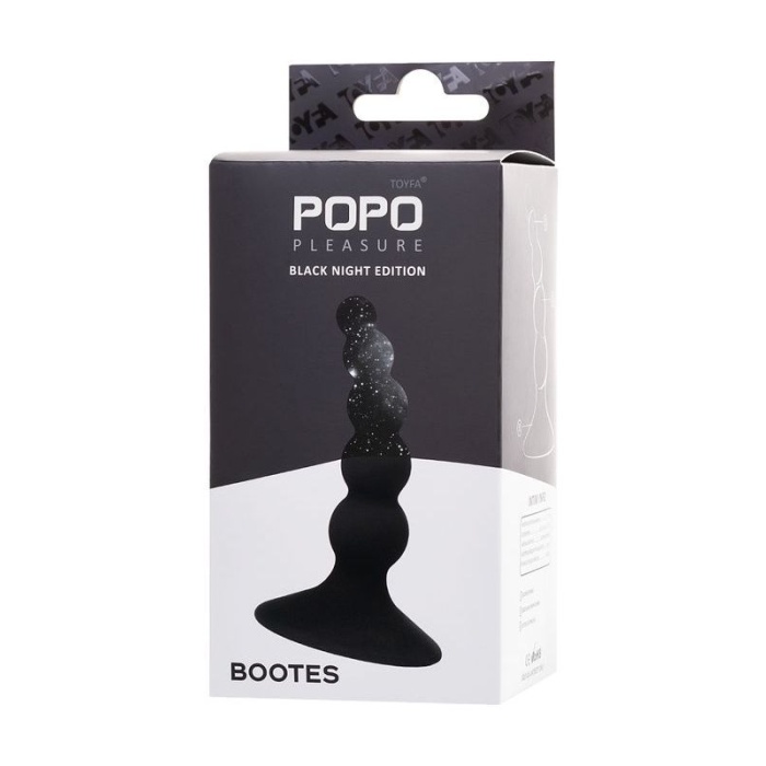 Popo Bootes Anal Plug Silikon Siyah 10 Cm