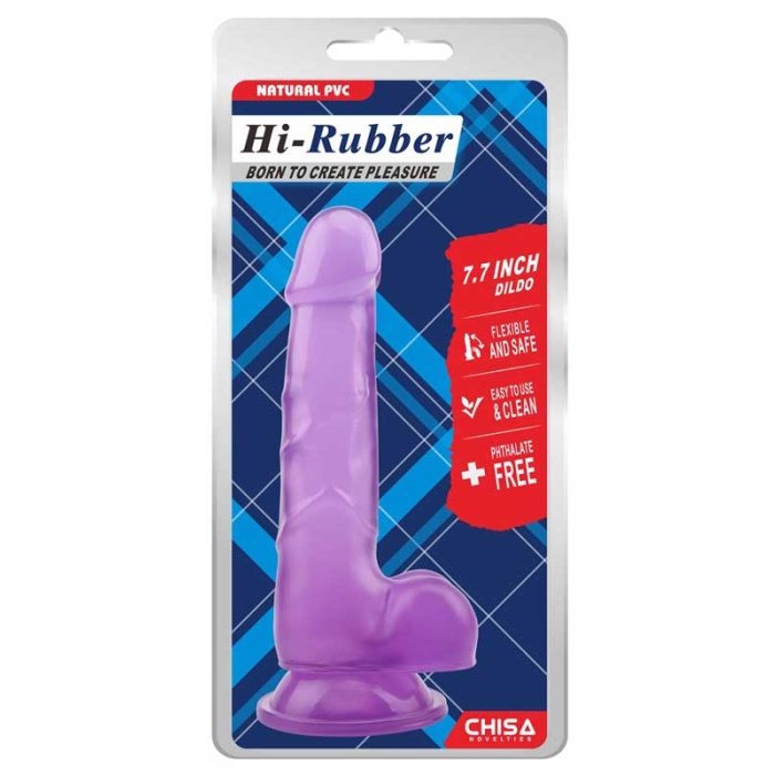 Rubber Şeffaf Jel Dildo 19.5 Cm Mor