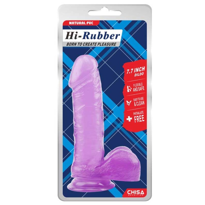 HiRubber Şeffaf Jel Dildo 19.5 Cm Mor