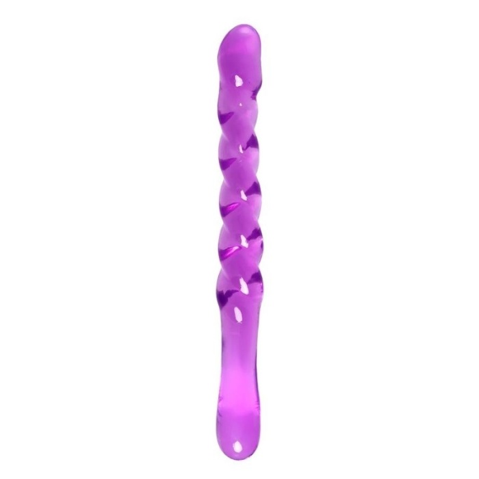 Çift Taraflı Jel Dildo Tanza Mor 27.5 Cm