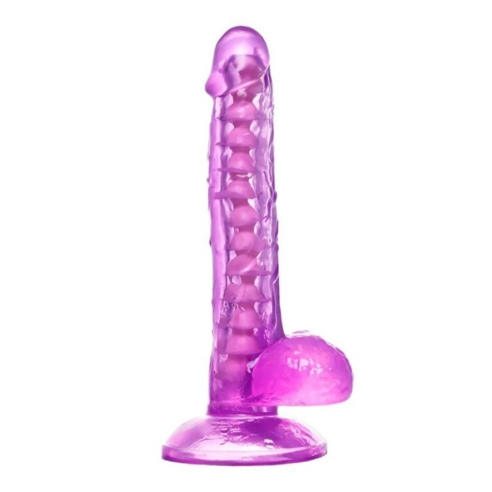 Kıkırdaklı Jel Dildo Celiam Tpe Mor 20.5 Cm