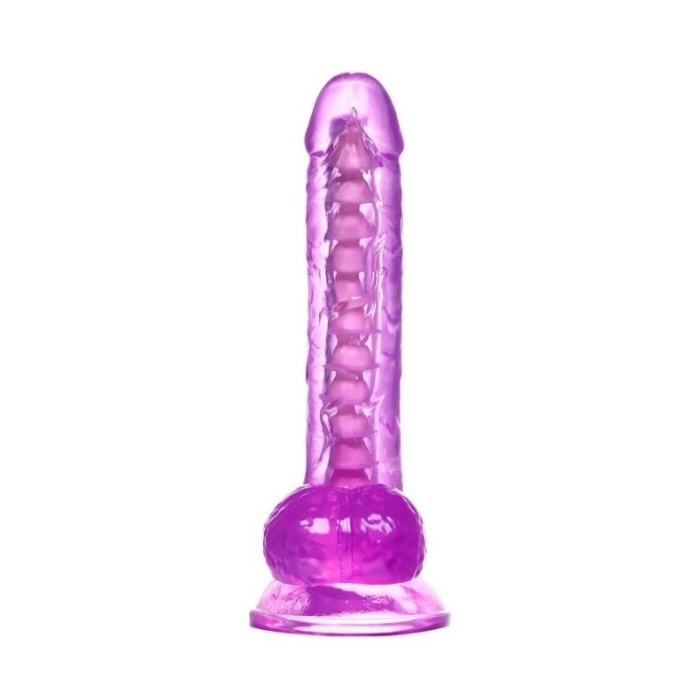 Kıkırdaklı Jel Dildo Celiam Tpe Mor 20.5 Cm