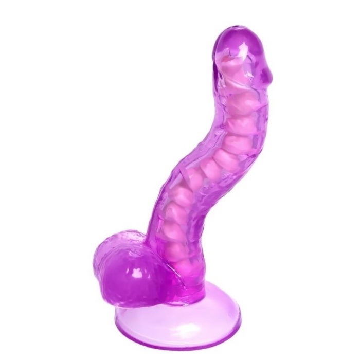 Kıkırdaklı Jel Dildo Celiam Tpe Mor 20.5 Cm