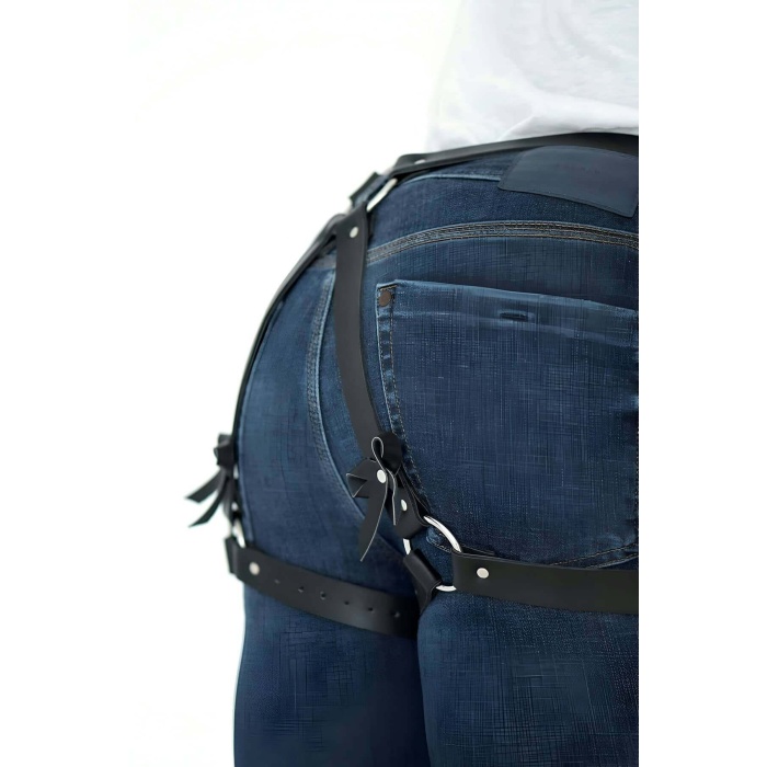 Fiyonklu Erkek Bel Ve Bacak Deri Harness