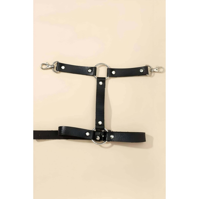 Tek Bacak Deri Jartiyer Harness