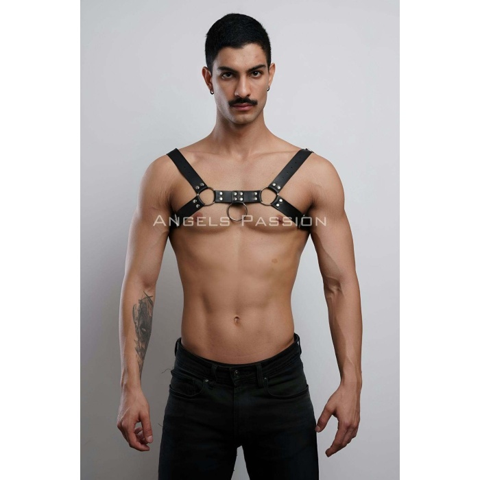 Erkek Göğüs Fantezi Deri Harness