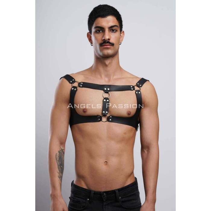 Erkek Parti Aksesuar Clubwear Deri Göğüs Harness