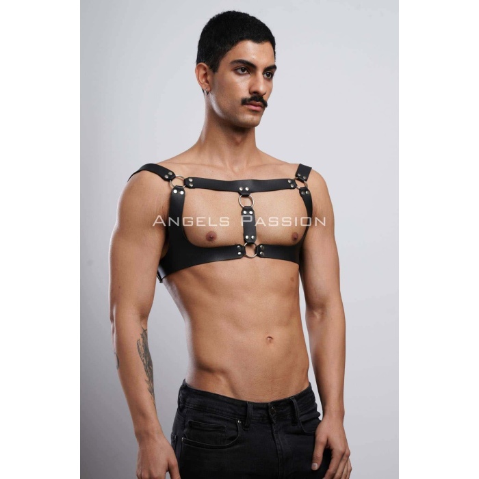 Erkek Parti Aksesuar Clubwear Deri Göğüs Harness