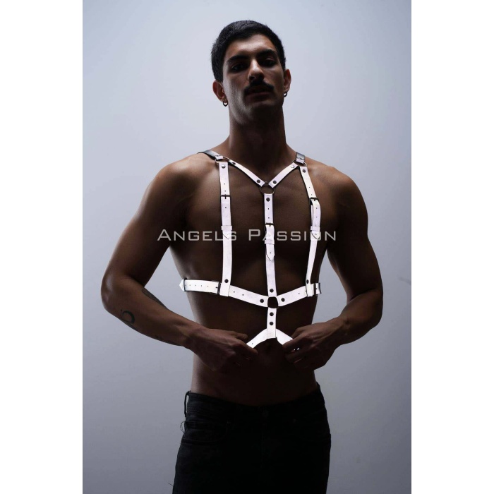 Reflektörlü Göğüs Harness Clubwear Tarz Vücut Aksesuar