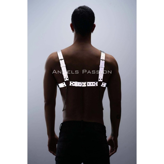 Reflektörlü Zincir Detaylı Şık Sexy Göğüs Harness