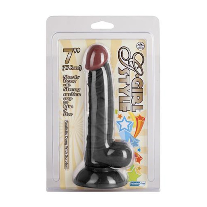 Testisli Damarlı Gerçekçi 17.8 Cm Zenci Dildo